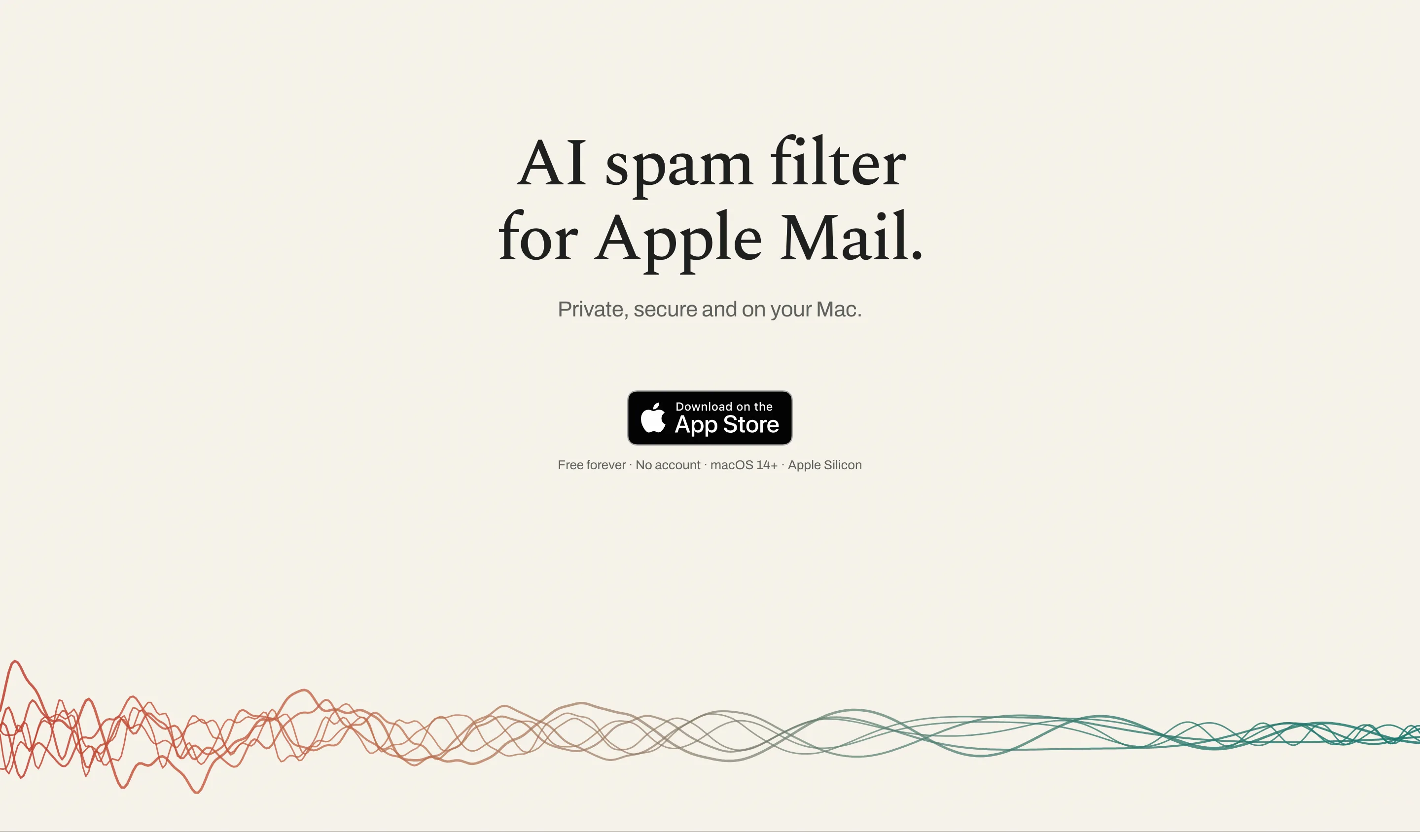 Klar homepage hero: anti-spam for Apple Mail