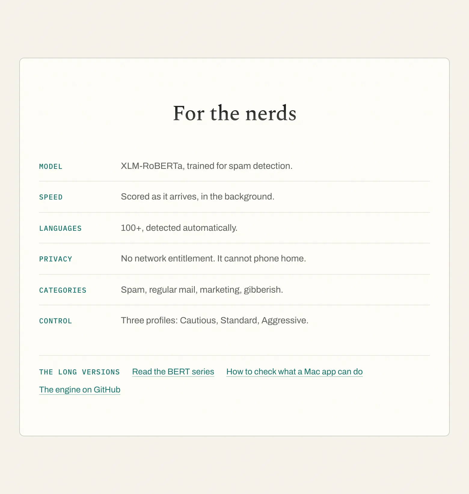 Klar technical specifications